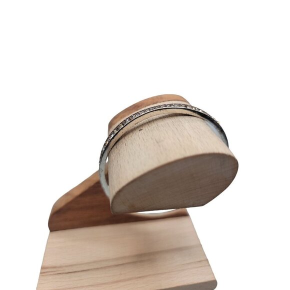 Brighton Orange Crystal Wave Bangle Bracelet Silver Tone 7.5" Vintage - Picture 10 of 13